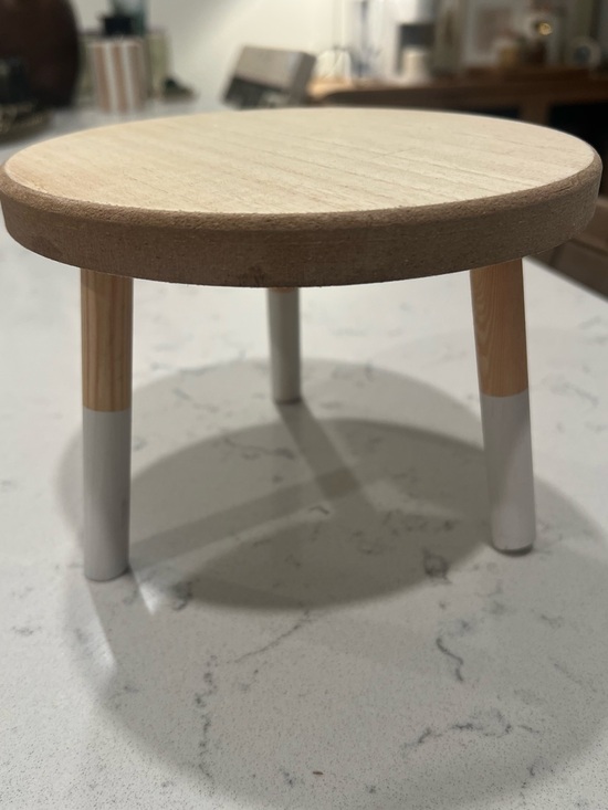 Other - Wood Round Display Riser with White Tipped Legs